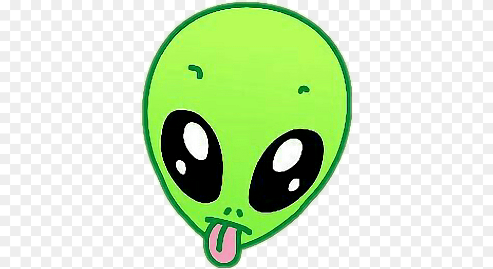 Freetoedit Cute Kawaii Alien Mars Universe Space Moon, Green, Purple, Disk, Sticker Free Transparent Png
