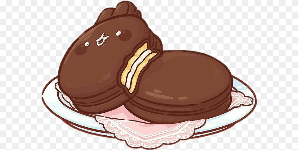 Freetoedit Cute Kawaii Bear Molang Cookies Chocolate Kawaii Dark Chocolate, Food, Sweets, Birthday Cake, Cake Png