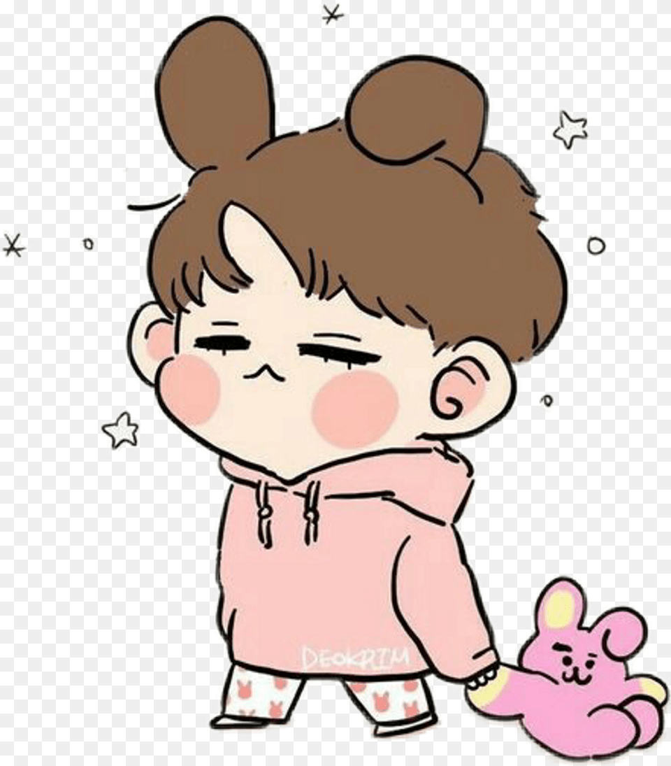 Freetoedit Cute Kawaii Girlfriend Boyfriend Weekend Jungkook Fanart Chibi, Baby, Person, Head, Face Png