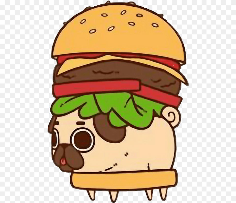 Freetoedit Cute Kawaii Pug, Burger, Food, Baby, Person Free Transparent Png