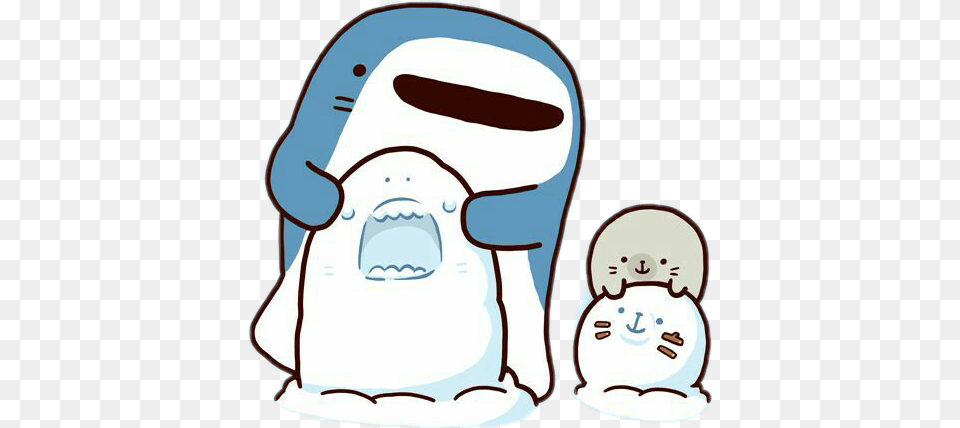 Freetoedit Cute Kawaii Shark Sea Otter Snow Winter Game, Body Part, Mouth, Person, Teeth Png Image