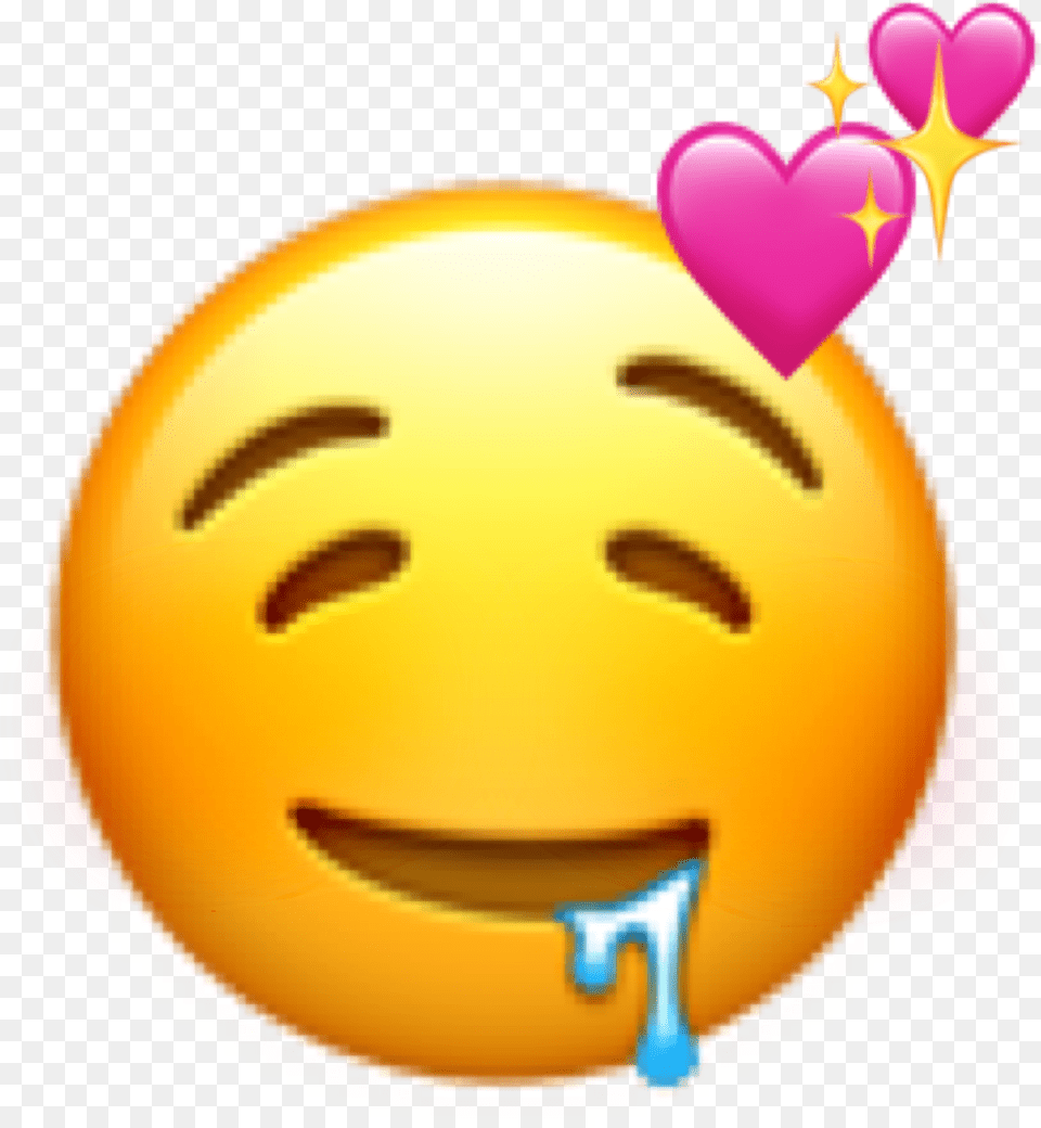 Freetoedit Drool Emoji Hearts Iphone Droolingemoji Drool Emoji, Balloon Free Png