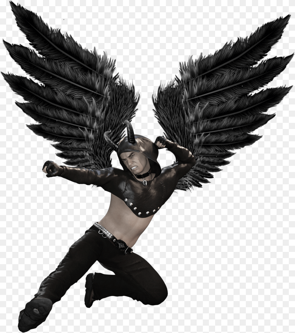 Freetoedit Fallenangel Fallen Angel Angel Demon Black Thumbnail Effect, Adult, Person, Woman, Female Png Image