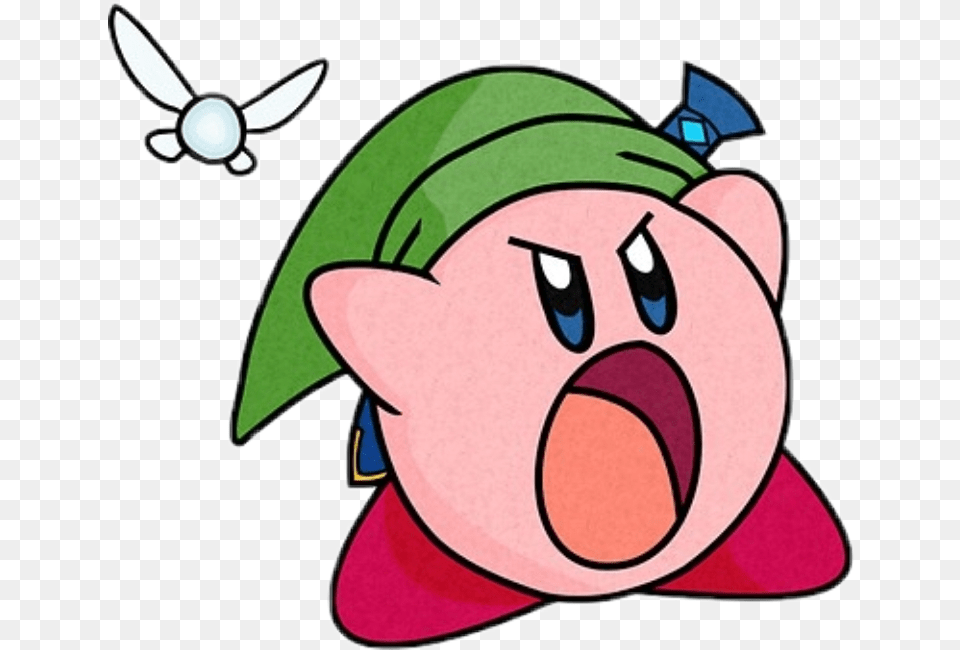 Freetoedit Freestickers Kirby Link Zelda Kirby As Link, Cartoon, Face, Head, Person Free Transparent Png