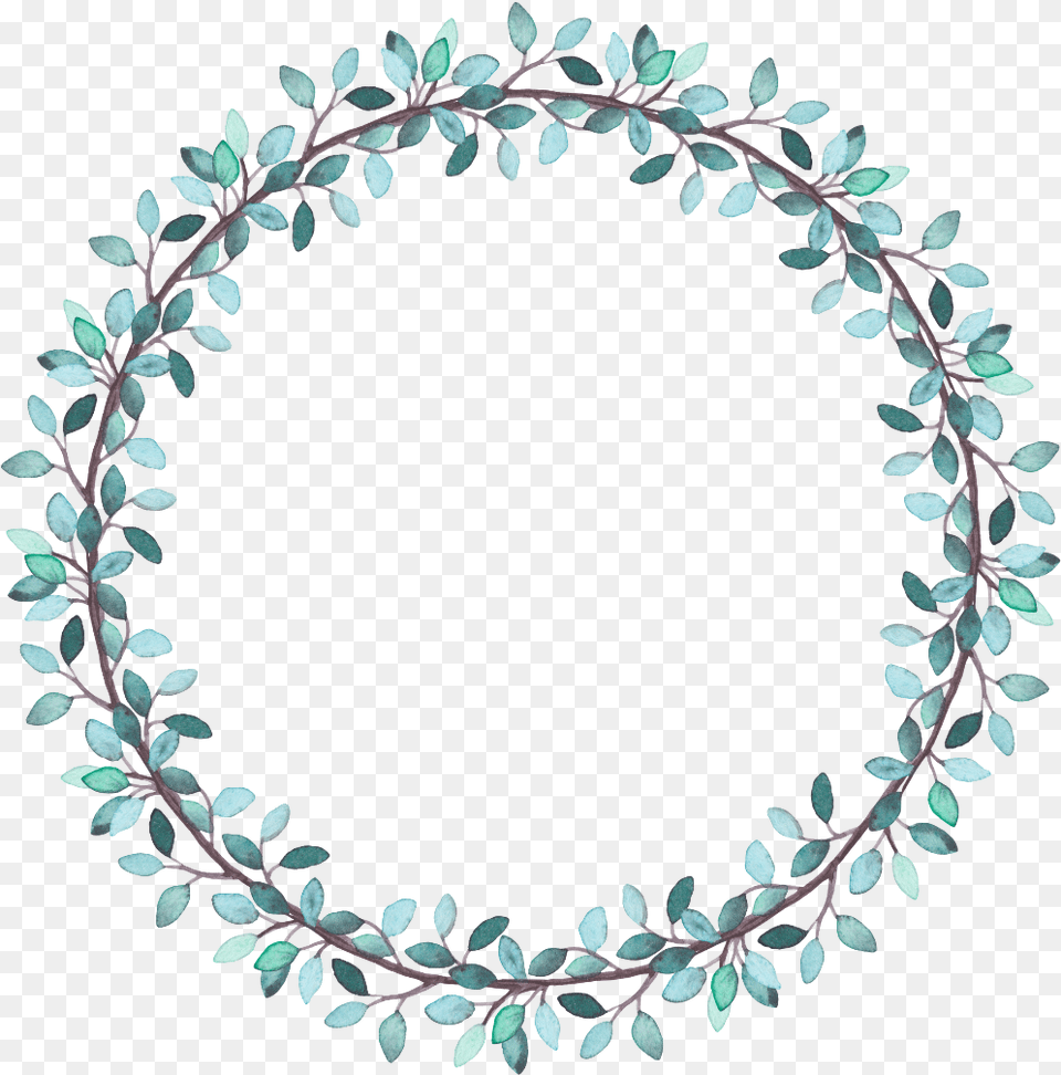 Freetoedit Ftestickers Frame Border Watercolor Green Beautiful Round Design, Oval, Plant, Accessories, Jewelry Png Image