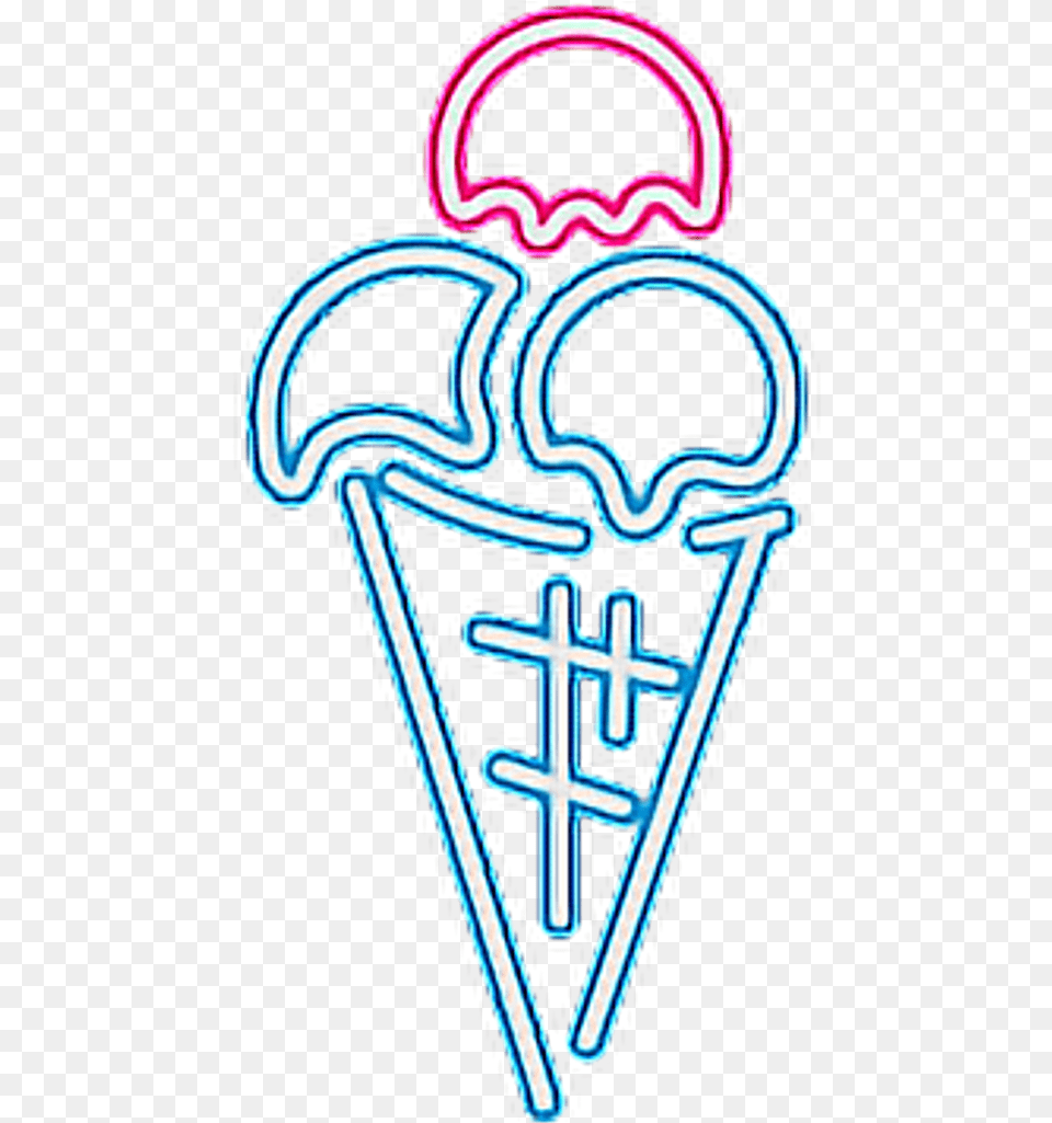Freetoedit Ftestickers Icecream Neon Light Freetoed Ice Cream Neon, Cross, Symbol Free Png Download
