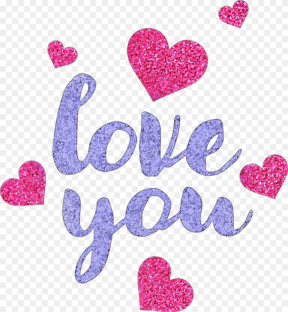 Freetoedit Ftestickers Love Loveyou Glitter Pink Words Love You Glitter Transparent, Plant, Text Free Png