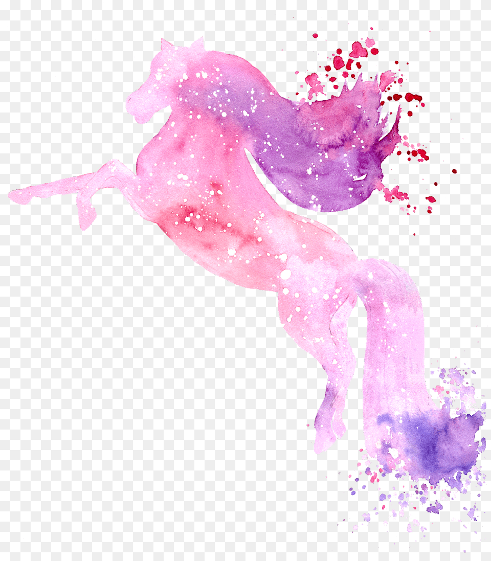 Freetoedit Ftestickers Watercolor Unicorn Pink, Purple, Animal, Mammal, Horse Free Png Download