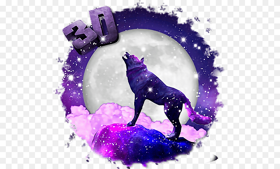 Freetoedit Galaxia Lobo Circulo Galaxy Wolf Transparent Background, Purple, Animal, Mammal, Canine Free Png Download