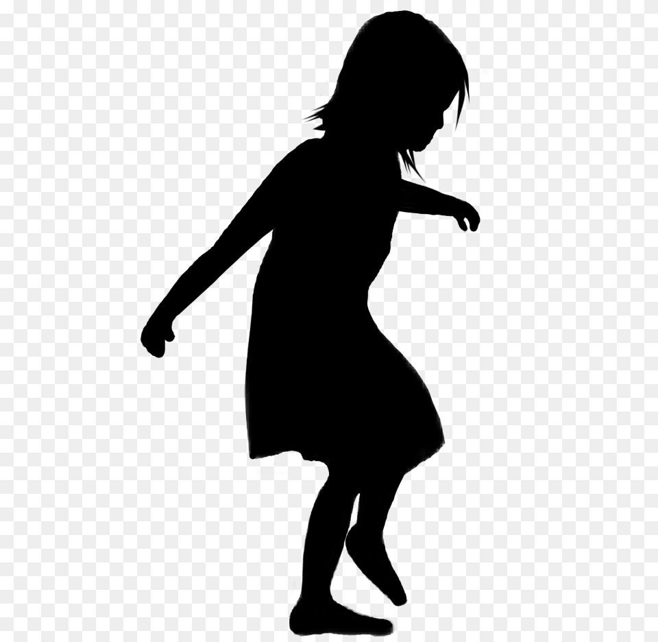Freetoedit Girl Child Kidlittlegirl Silhouette People Silhouette Girl, Gray Free Png