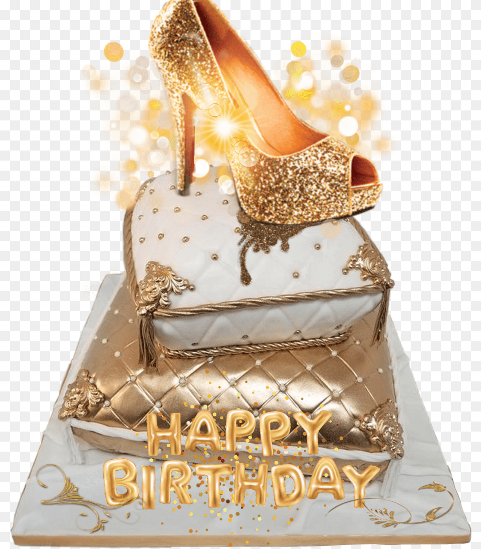 Freetoedit Gold Heels Cake Designer Creative Cake, Birthday Cake, Clothing, Cream, Dessert Free Png