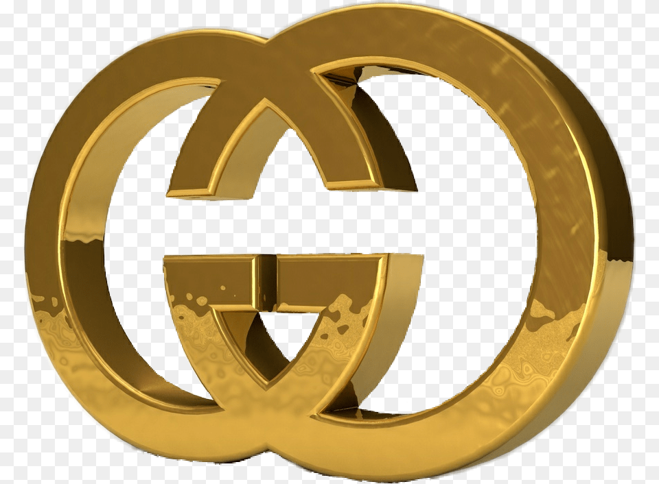Freetoedit Guccigang Gucci Gold Logo Sticker Guccil Gold Gucci Logo Transparent, Symbol, Machine, Wheel Free Png Download