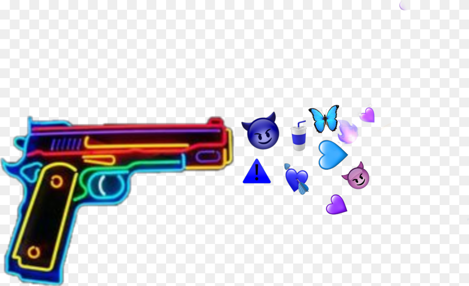 Freetoedit Gun Love Emojiiphone Emoji Rainbow Water Gun, Blade, Razor, Weapon Free Png Download