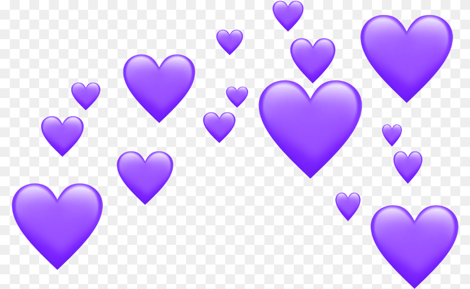 Freetoedit Heart Emoji Transparent Background, Purple Free Png