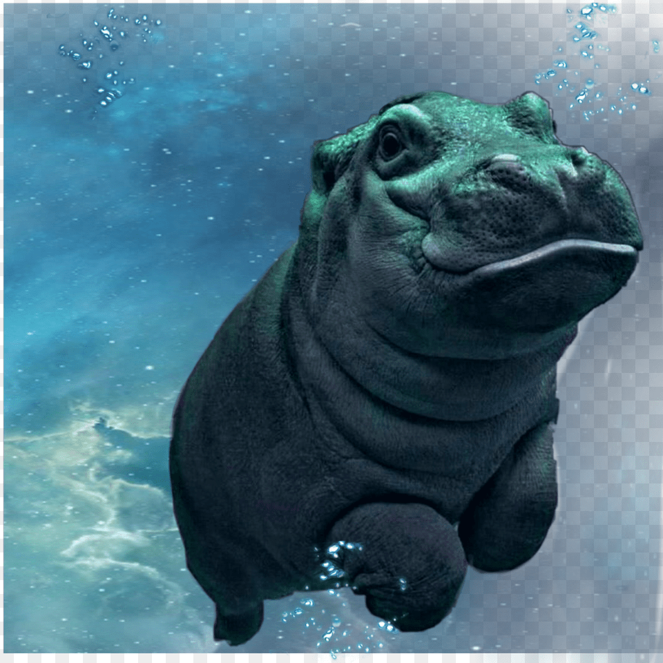 Freetoedit Hippopotamus Hippo Happy Underwater, Animal, Bear, Mammal, Wildlife Free Png