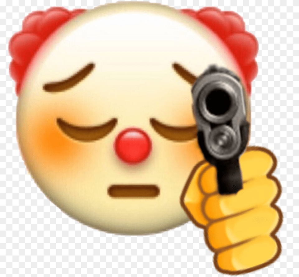 Freetoedit Honk Clown Sad Emoji Clown Face Sad Clown Emoji, Firearm, Gun, Handgun, Weapon Png