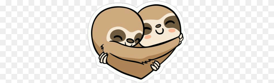 Freetoedit Hug Love Sloth Animal Procrastination Lazyne, Sticker, Disk Free Png