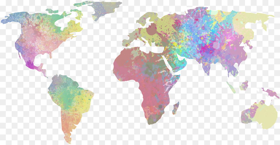 Freetoedit Map Worldmap Splat Splash Color Earth World Map Chart, Plot, Atlas, Diagram Png