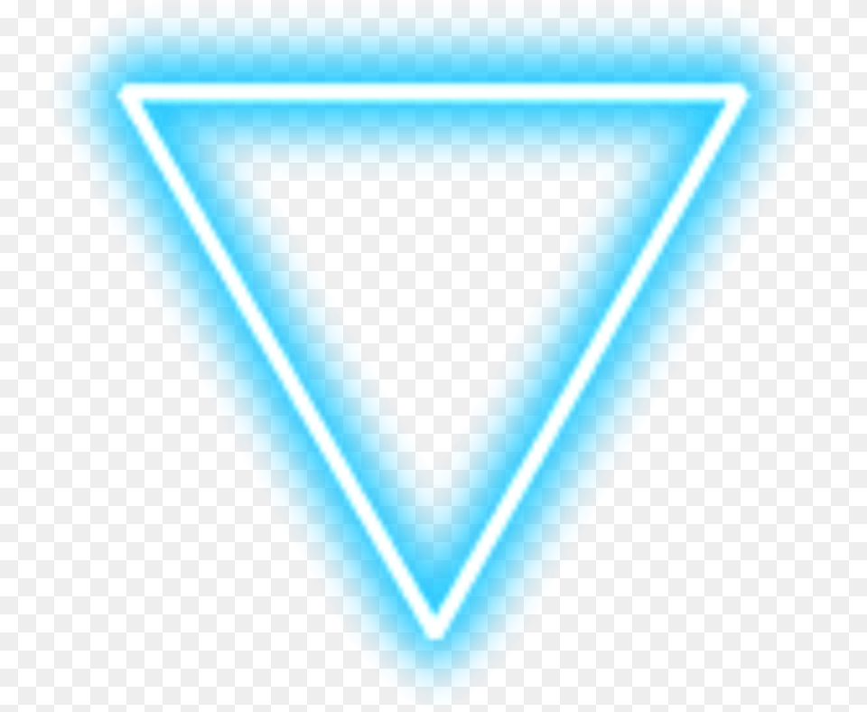 Freetoedit Neon Blue Triangle Blue Neon Triangle Transparent, Sign, Symbol Png Image