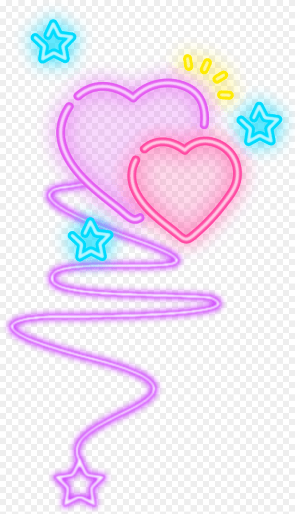 Freetoedit Neon Colors Hearts Stars Lights Love Neon Picsart, Light, Purple, Toy Free Png