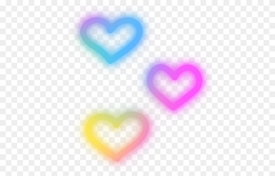 Freetoedit Neon Rainbow Hearts Sticker, Purple, Balloon, Home Decor Free Transparent Png