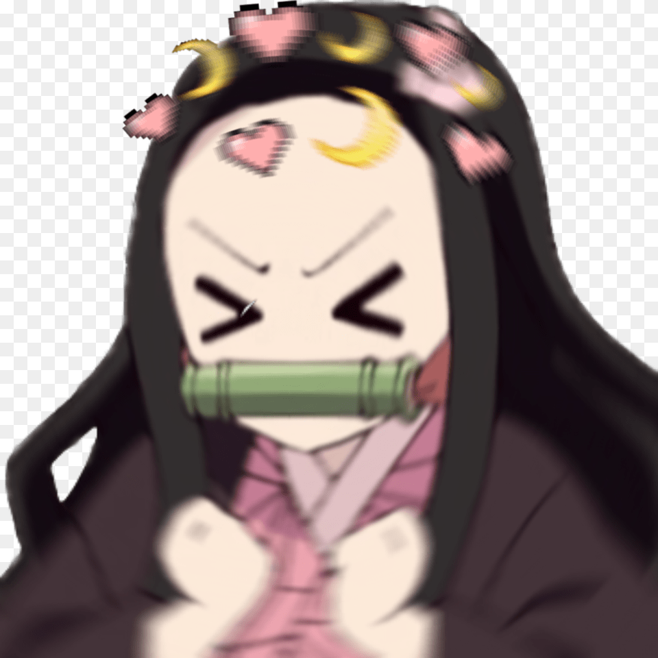 Freetoedit Nezuko Demonslayer Kawaii Triggered Nezuko Emoji, Formal Wear, Person, Book, Comics Free Png Download