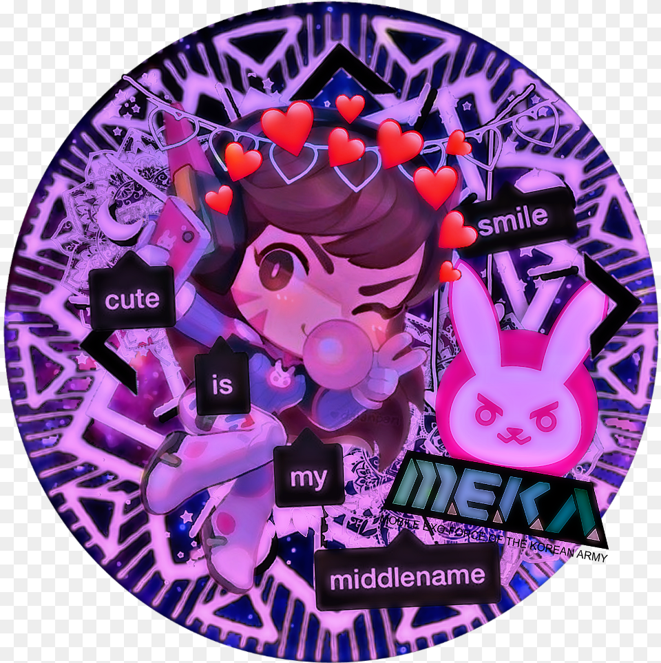 Freetoedit Overwatch Dva Icon Overwatchdva Cute Overwatch Ashe Icon, Purple, Art, Graphics, Collage Free Transparent Png