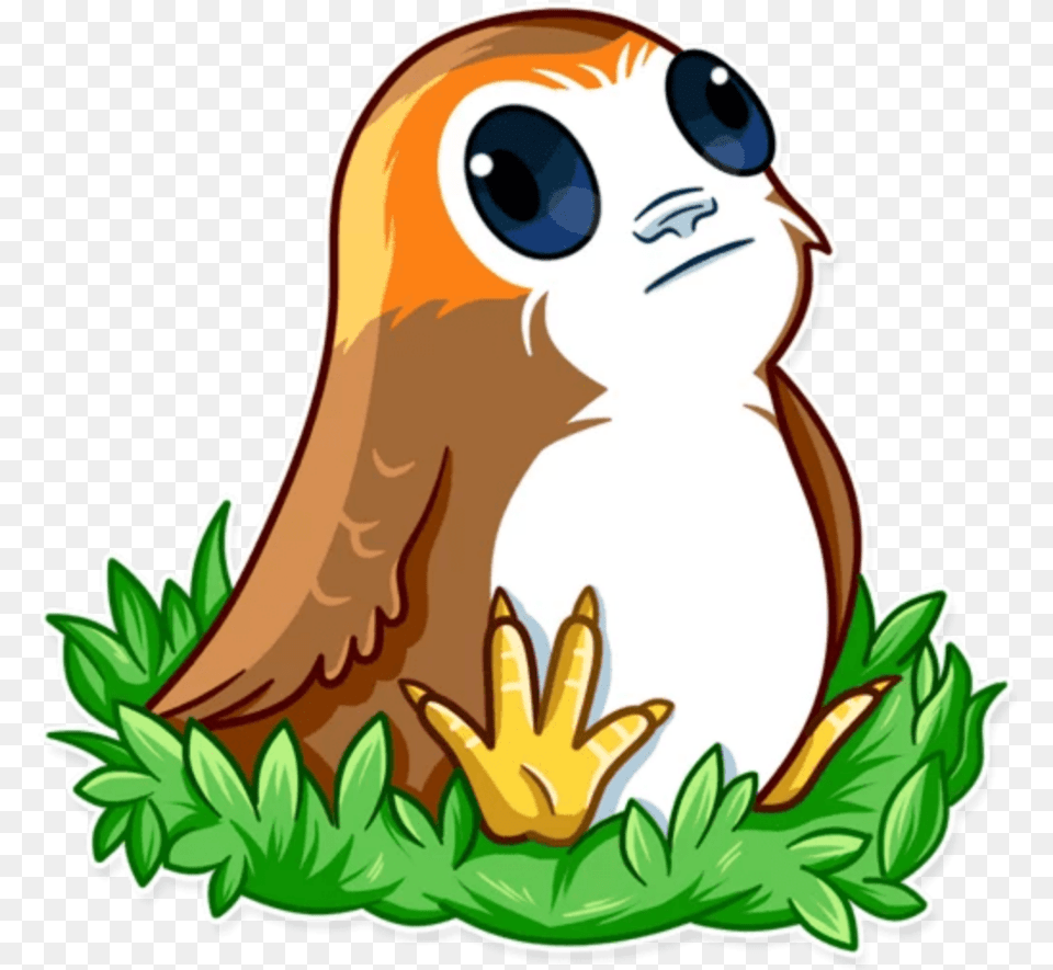 Freetoedit Picsart Porg Porgs Starwars Star Wars Star Wars Emoji Porg, Animal, Bird, Plant, Vegetation Png Image