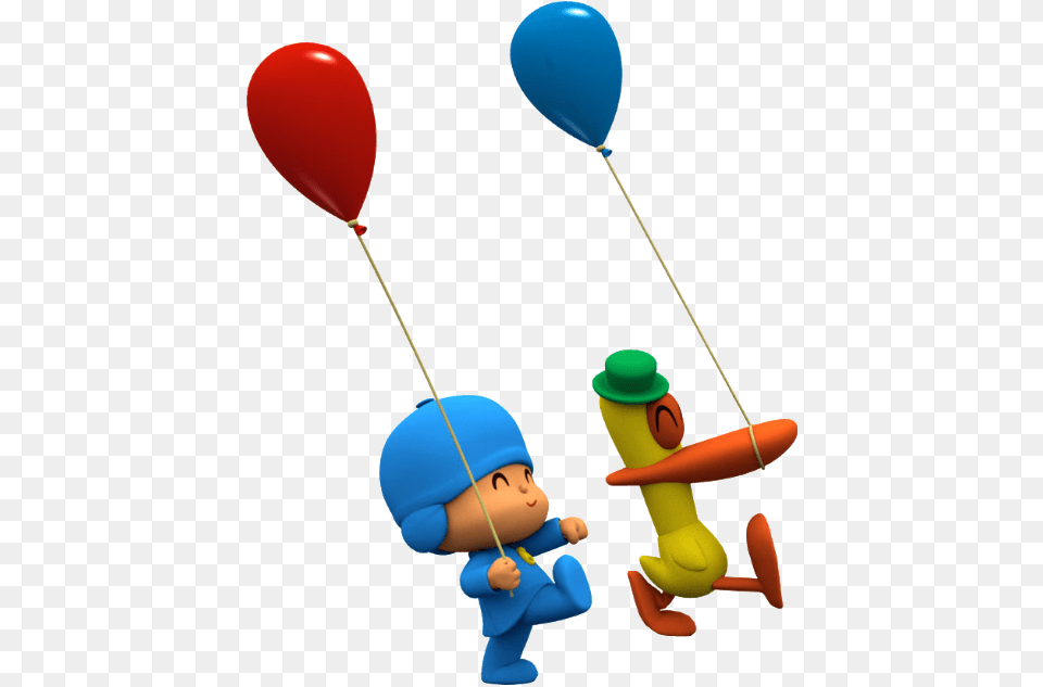 Freetoedit Pocoyo Pato Balloons Ftestickers Stickers Birthday Pocoyo, Balloon, Baby, Person Free Png