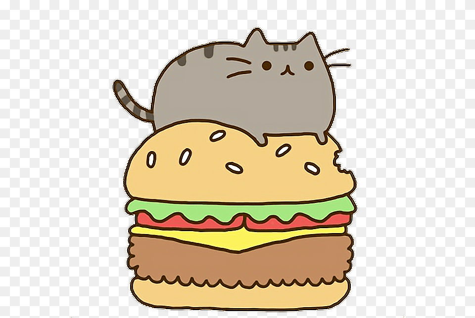 Freetoedit Pusheen Hamburguesa, Burger, Food Free Png Download