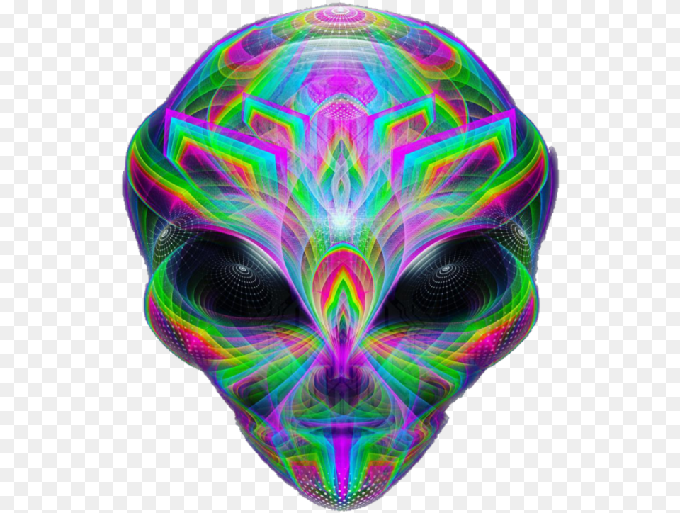 Freetoedit Rainbow Alien Head Psychedelic Trippy Psychedelic Art, Accessories, Fractal, Ornament, Pattern Free Png Download