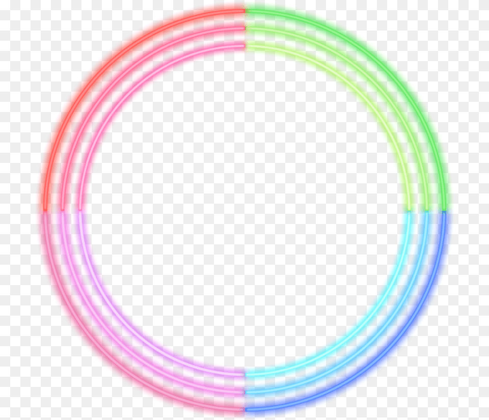 Freetoedit Rainbow Neon Circle Frame, Light, Hoop, Disk Free Png