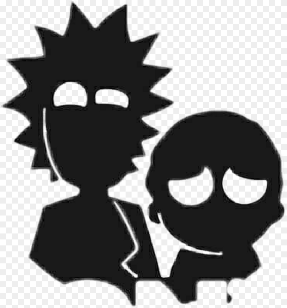 Freetoedit Rick Morty Rickandmorty Shadow Wallpaper, Silhouette, Stencil, Baby, Person Png