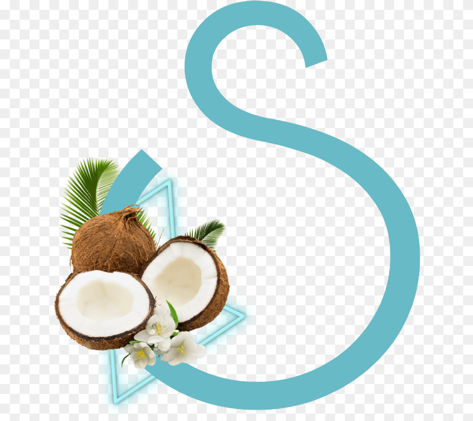 Freetoedit S Letter Blue Coconut Coconut, Food, Fruit, Plant, Produce Png Image