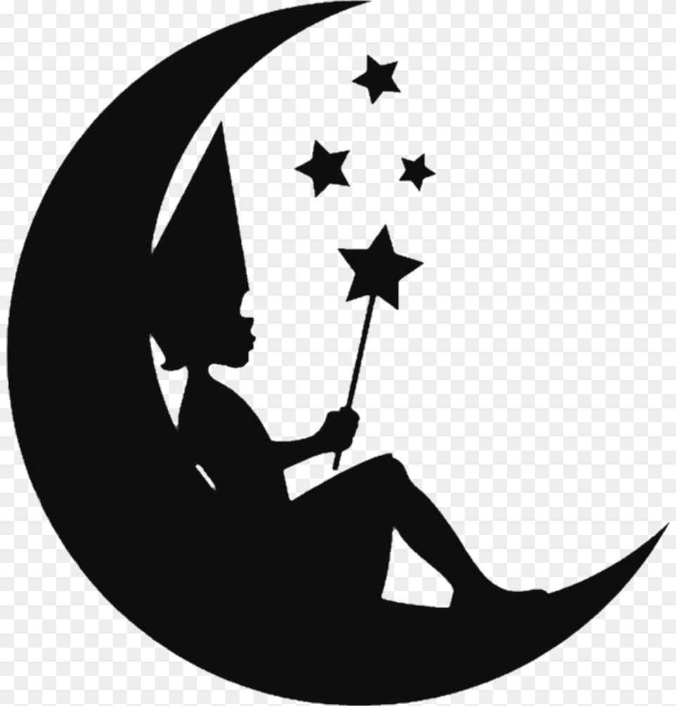 Freetoedit Silhouette Art Night Sky Moon Disney Fairyt, Nature, Outdoors, Star Symbol, Symbol Free Png