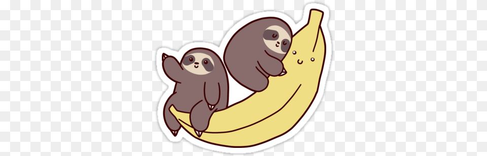Freetoedit Sloth Cute Tumblr Scsloths, Banana, Food, Fruit, Plant Free Png