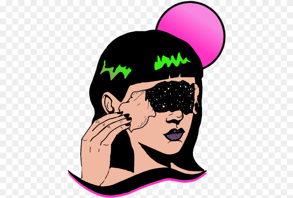 Freetoedit Space Galaxy Girl Ftestickers Sticker Deseo Dibujo, Cap, Clothing, Hat, Person Png Image