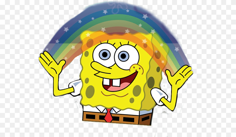 Freetoedit Spongebob Imagination Meme, Cartoon Png Image