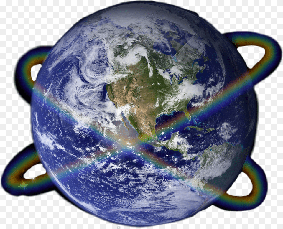 Freetoedit Sticker Earth Planet Planets Rainbow Earth Climate, Astronomy, Globe, Outer Space, Sphere Png Image