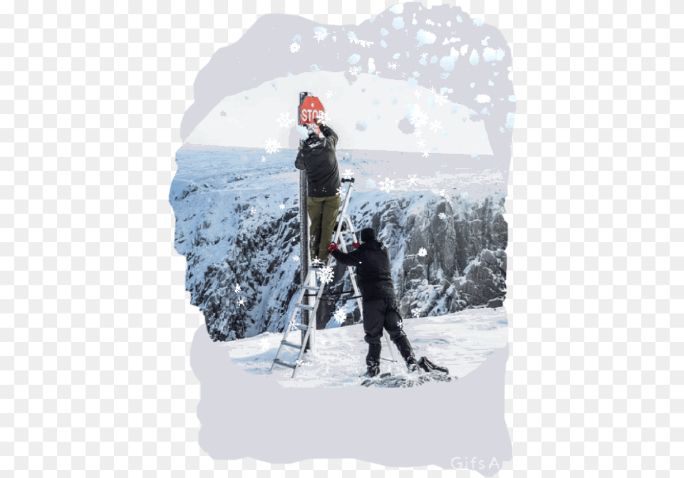 Freetoedit Sticker Snow Snowflakes Ladder Men Menputti Skiing, Piste, Outdoors, Nature, Sport Free Png