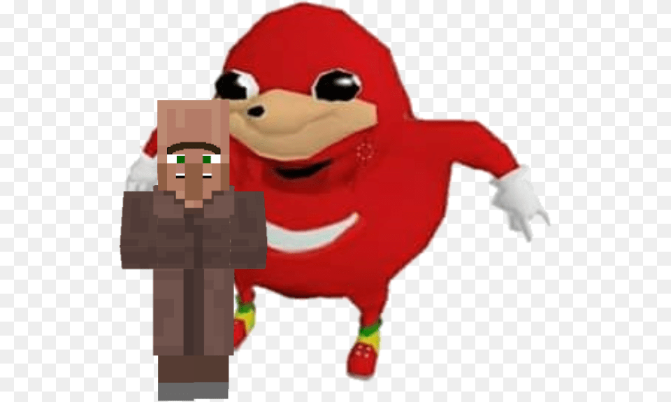 Freetoedit Ugandan Knuckles Meets A Minecraft Villager Do You Know Da Wey, Baby, Person, Face, Head Free Png