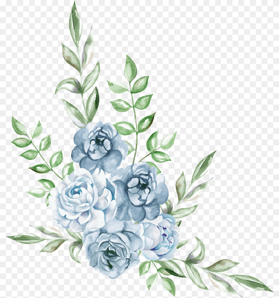 Freetoedit Watercolor Blue Flowers Clipart, Art, Floral Design, Flower, Flower Arrangement Png