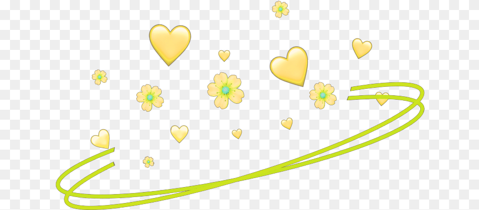 Freetoedit Yellow Crown Halo Emoji Heart Ring, Art, Graphics, Flower, Petal Free Png Download