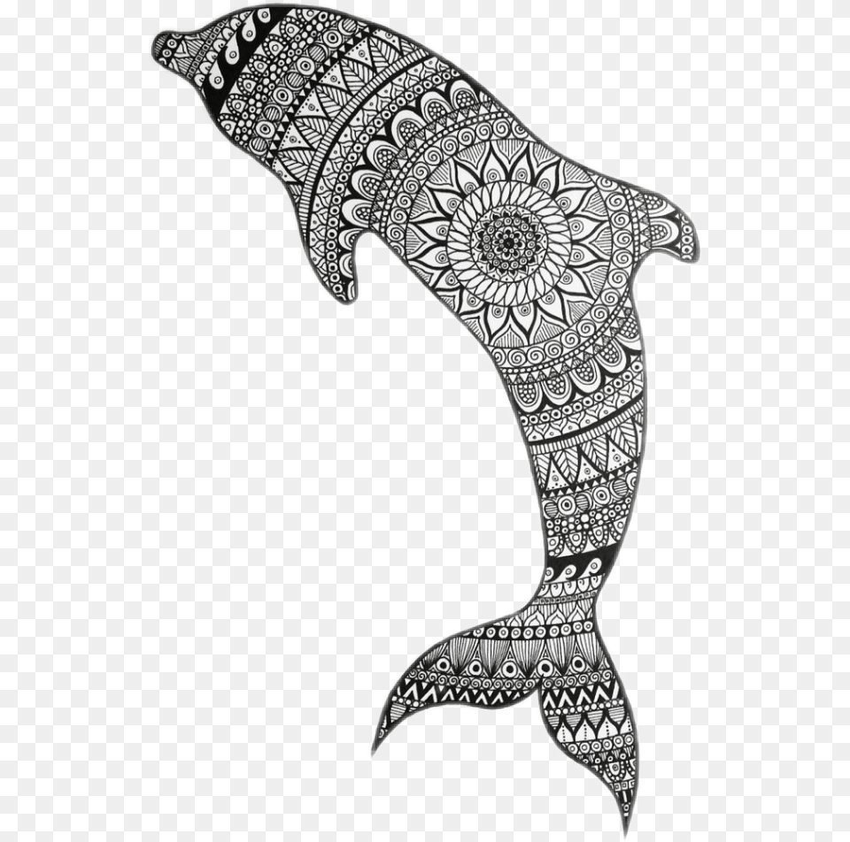 Freetoedit Zentangle Dolphin Dolphin Zentangle, Art, Doodle, Drawing, Accessories Free Png Download