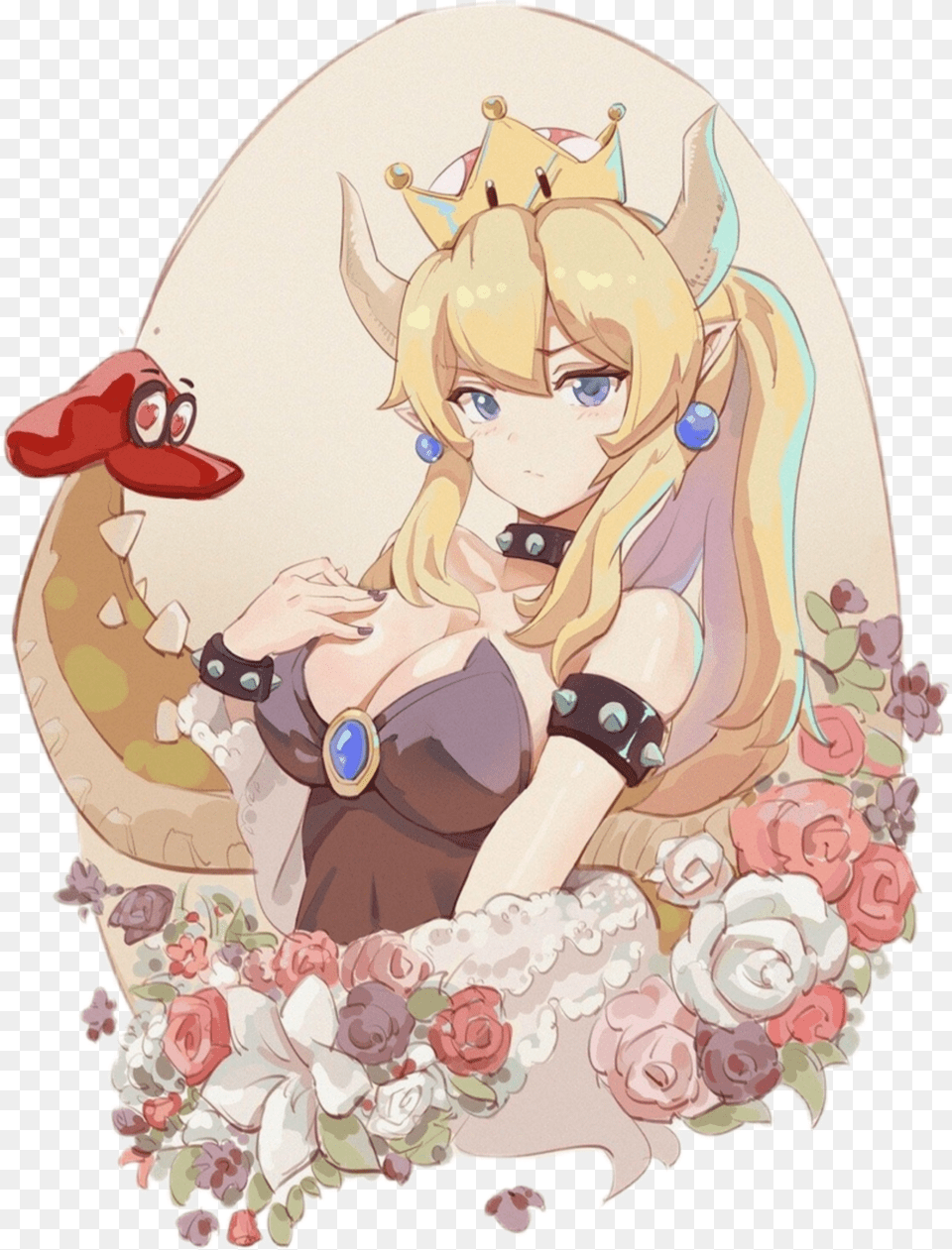 Freetoeditbowsette Bower Waifu Remixit In 2020 Anime Smug Queen Anime Free Png