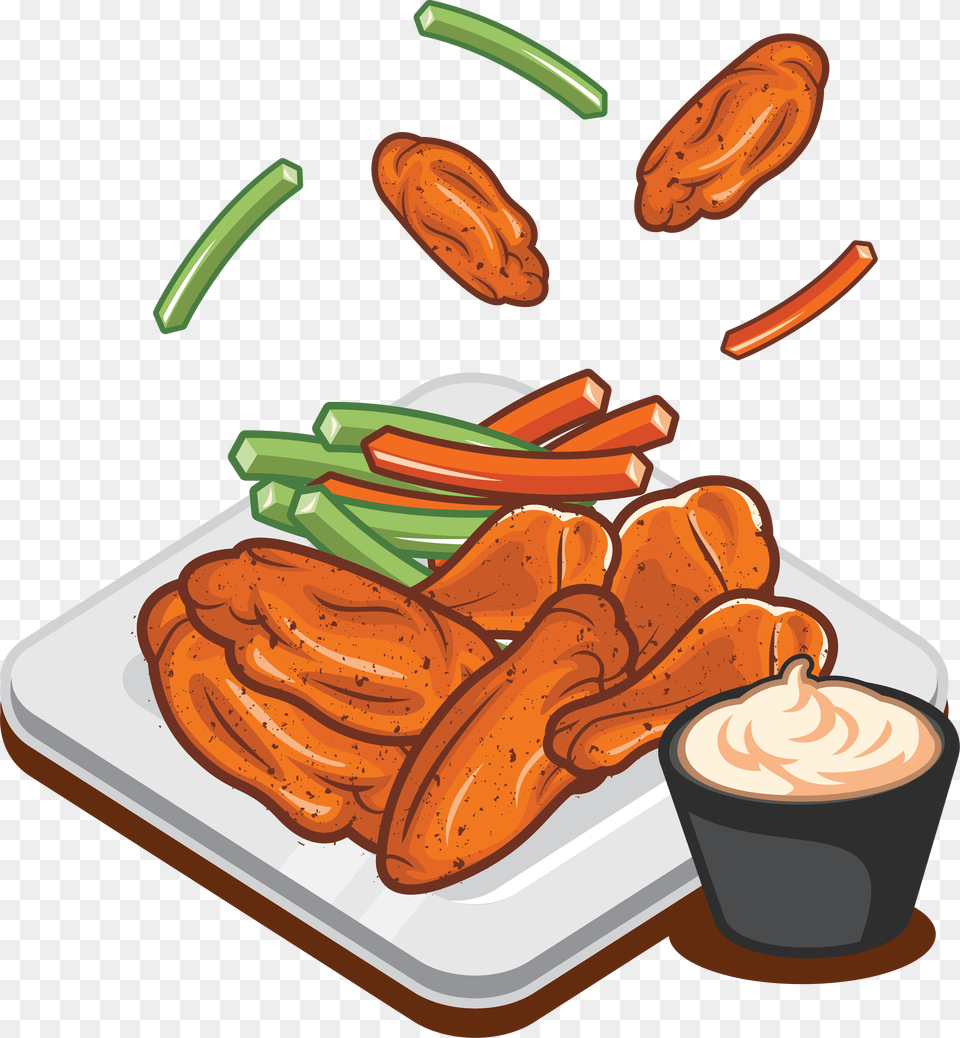Freeuse Download Buffalo Wing Sausage Fast Food Wings Hot Wings Clip Art, Meal, Bulldozer, Lunch, Machine Free Png