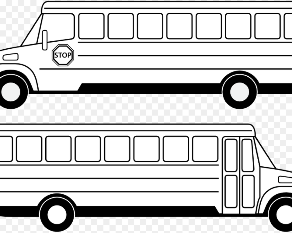 Freeuse Download Vector Bus Black And White Buses Clipart Black And White, Transportation, Vehicle, Minibus, Van Png Image