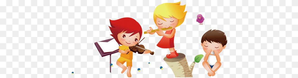 Freeuse Girl Musical Instrument Kids Cartoon Children, Book, Comics, Publication, Baby Free Png