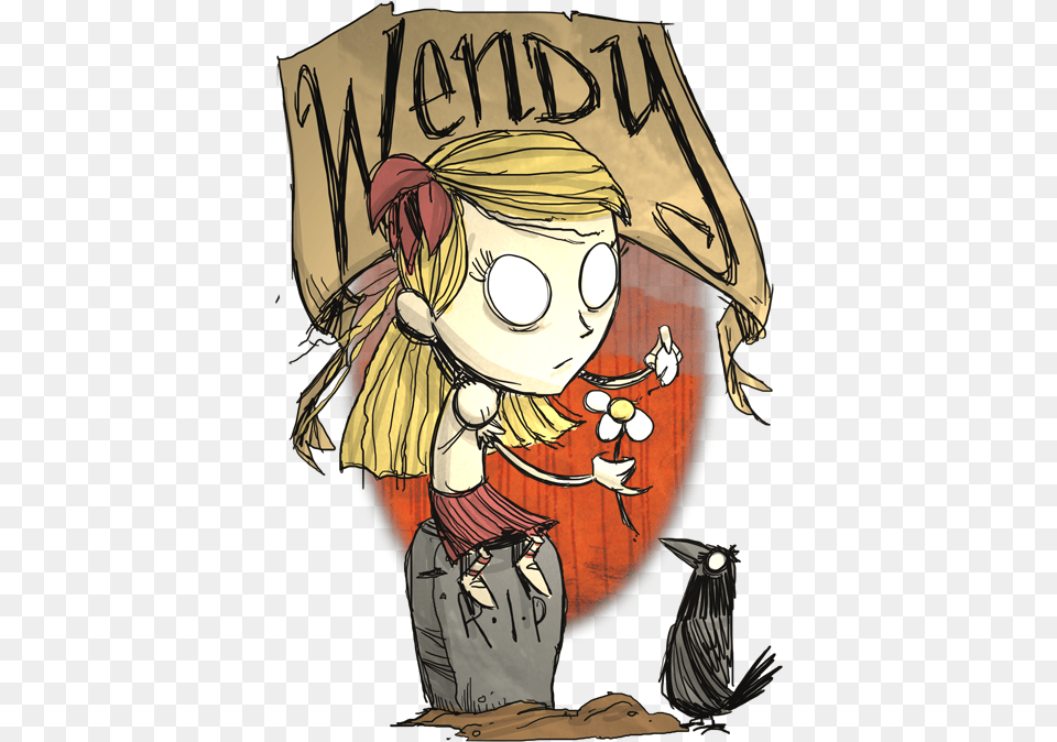 Freeuse Library Guides Character Wendy Game Wiki Don T Starve Characters, Book, Comics, Publication, Baby Free Png