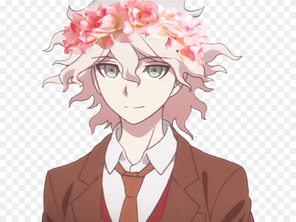 Freeuse Library Icon To Use By Themisslittledevil Nagito Komaeda Flower Crown, Adult, Publication, Person, Female Free Transparent Png